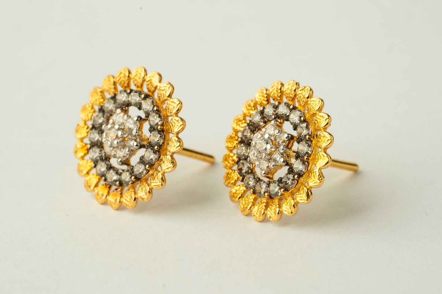 Gold and Silver Sunflower Earrings