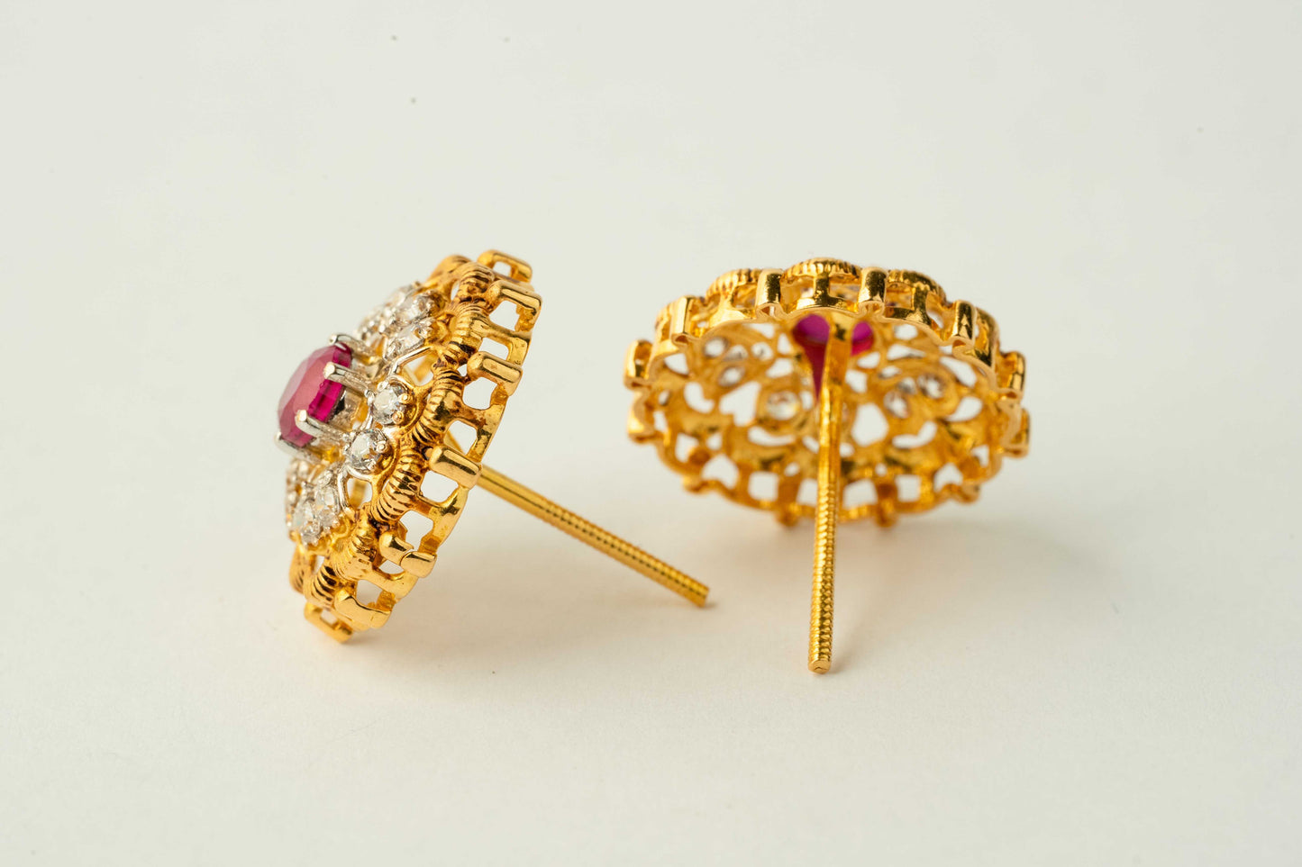 Red Studded Cluster Studs