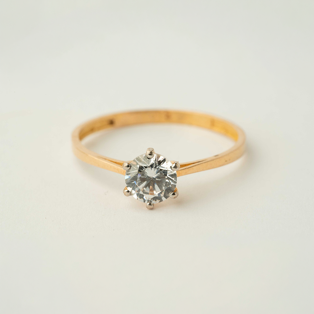 Gold Solitaire Ring