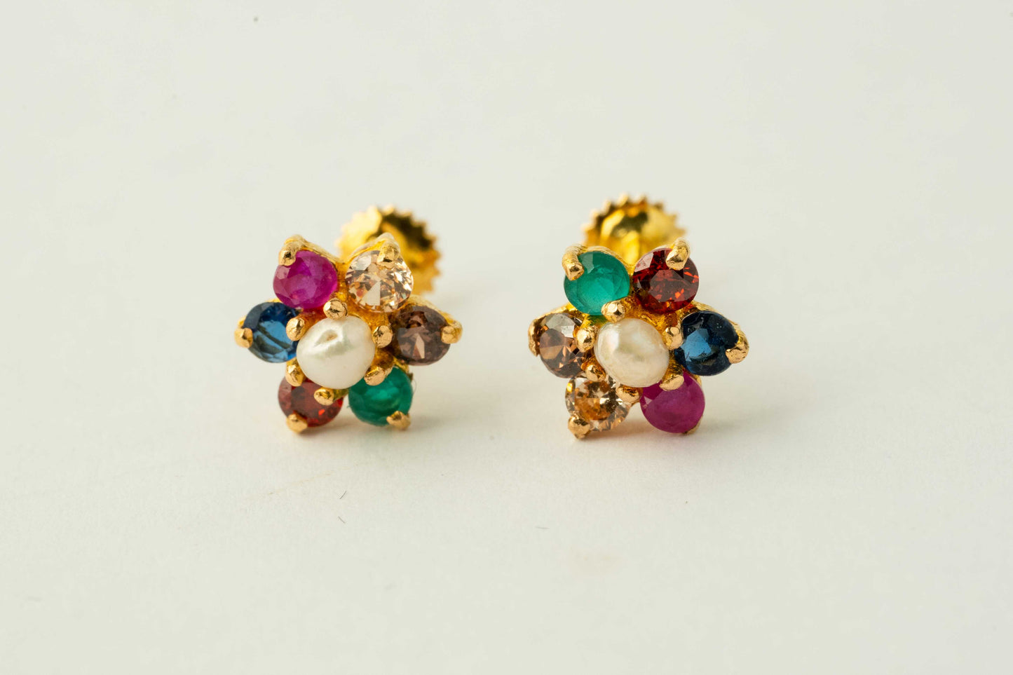 Vibrant Gemstone Flower Earrings