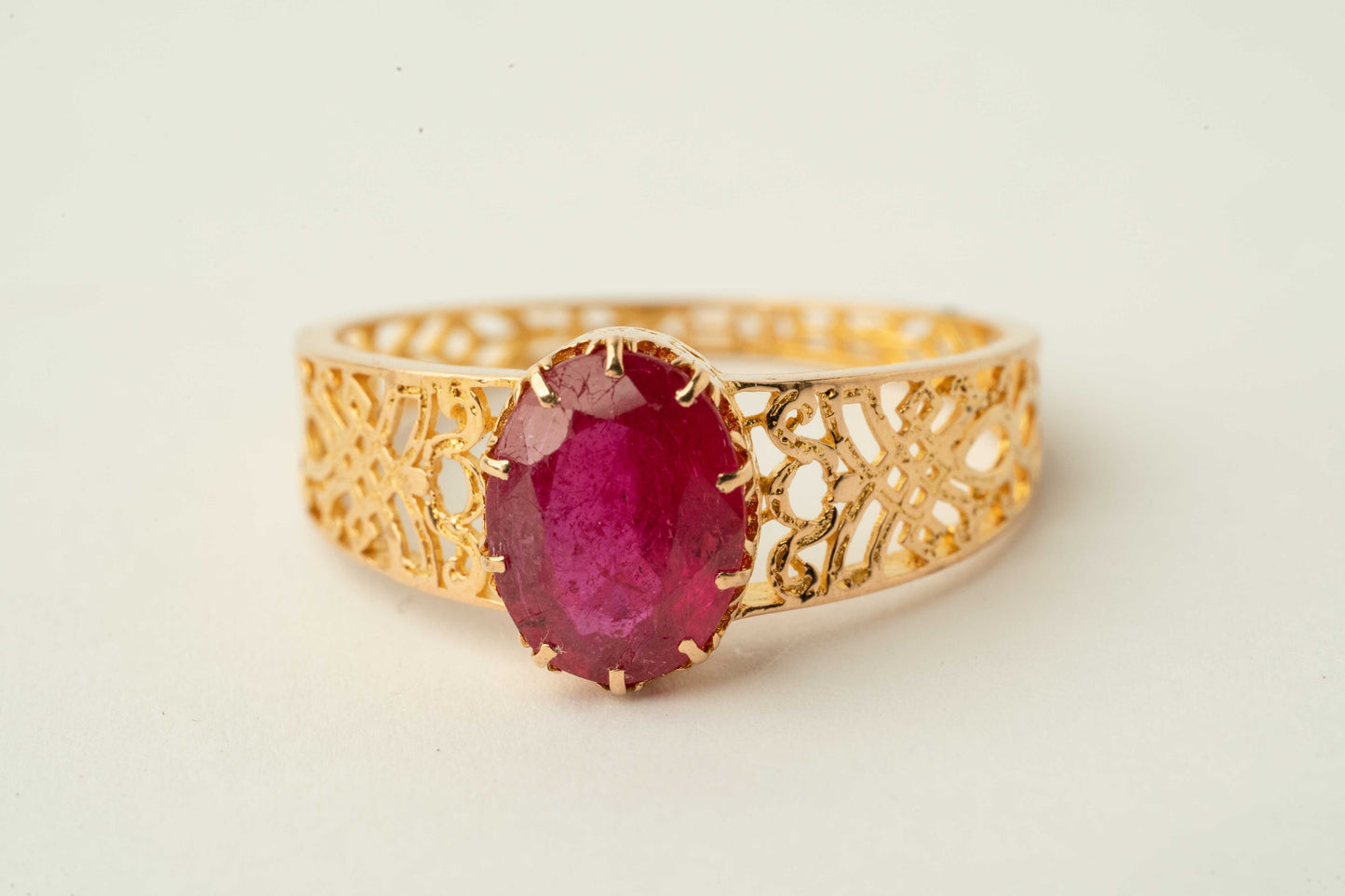 Red Stone Gold Ring