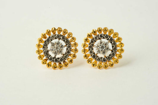 Gold and Silver Sunflower Earrings