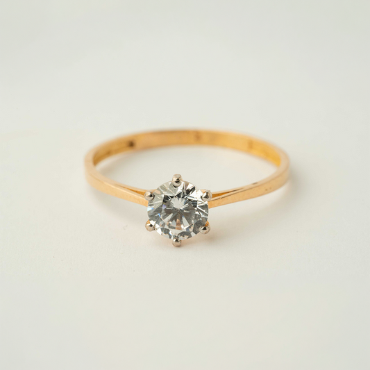 Gold Solitaire Ring